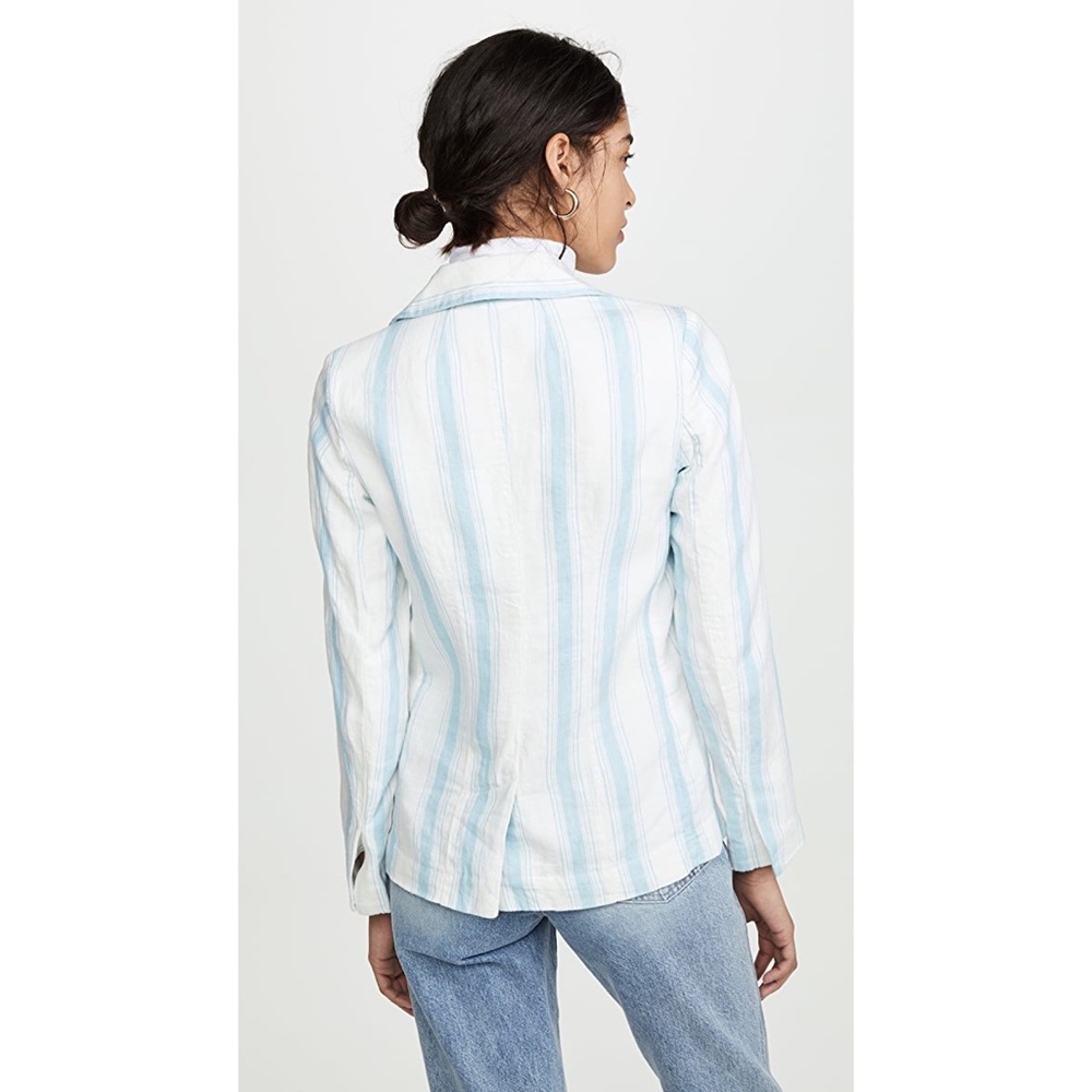 NWT FRAME CLASSIC MULTI STRIPE BLAZER IN OFF WHITE - Picture 12 of 14